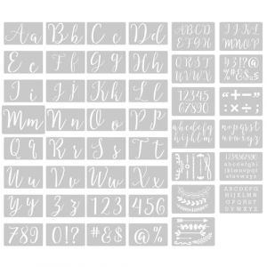 Okaywork 45 Pcs Alphabets Numéro Pochoir lettre alphabet,11/14cm Plastique Réutilisable Pochoir chiffrede Lettres Pochoirs d'Artisanat de Numéros pour La Peinture Art Projects Décoration DIY (good_thing, neuf)