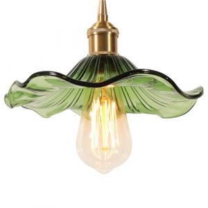 LIGKIN Suspension Luminaire en Verre R&eacute;tro Lustre &agrave; Fleur Cr&eacute;ative Lampe Suspendue, Abat-jour en Verre E27 Luminaire Plafonnier pour Salon Chambre Salle &agrave; manger (LigKin Light, neuf)