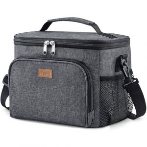 Lifewit Sac Isotherme Repas 15L, Glaciere Souple Isothermes pour Homme et Femme, Lunch Box Isotherm avec Portable Bandouli&egrave;re, Sac Gamelle pour Travail, Pique Nique, Voyage, Gris Fonc&eacute; (Lifewit Home FR, neuf)