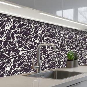 KitchenYeah&copy; Credence Adhesive Pour Cuisine 80x300 cm Panneau Mural Adhesif Fond De Hotte Plaque Pvc Murale Peel And Stick Protege Mur Splash - Aquarelle - Blanc (KitchenYeah, neuf)