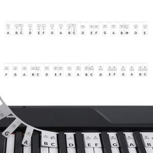 Guide Des Notes De Piano Pour l'apprentissage Des D&eacute;butants, Guide de Partitions de Piano pour D&eacute;butants &Eacute;tiquettes Amovibles pour Clavier R&eacute;utilisables En Silicone Aux Standard &agrave; 88 Touches(Noire) (Zifukeji, neuf)