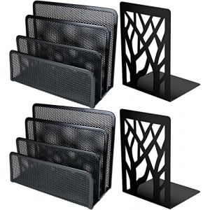 Lot de 2 Trieur de Courrier, Porte-Lettres en Maille Métal, Porte Lettre Bureau, Corbeilles à Courrier Noir en Maille avec 3 Compartiments Verticaux pour Bureau Maison Décoration (TuswagnEU Store, neuf)