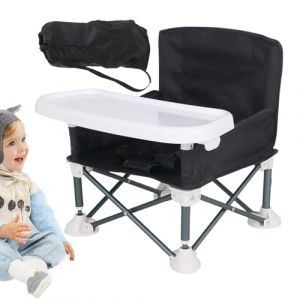 Anulely Chaise d'alimentation pour bébé pliable,chaise d'alimentation pliante pour bébé - Booster portable pour bébé | Siège rehausseur avec plateau amovible pour bébé, Table à manger, Camping, plage, (lovesouth, neuf)