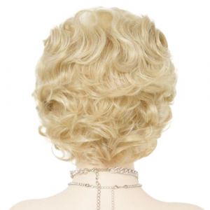 Perruque blonde courte courte, perruque blonde courte r&eacute;glable naturelle, perruque courte courte r&eacute;sistante &agrave; la chaleur pour un usage quotidien, cosplay, concerts, f&ecirc;tes &agrave; th&egrave;me, rencontres, courte (ZHWMQSM45, neuf)