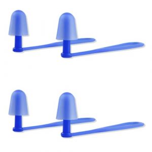 Lot de 2 paires de bouchon oreille piscine enfant bleus, bouchon oreille piscine en silicone souple anti-perte, r&eacute;utilisables. (QUQU JIANING, neuf)