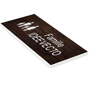 Plaque boite aux lettres personnalisable format FAMILIAL aspect NOIX ANGLAIS dimension 80 x 35 mm diff&eacute;rents coloris - Plastique PVC Acrylique - r&eacute;sistant aux intemp&eacute;ries et aux UV - autocollante adh (Ideevecto, neuf)
