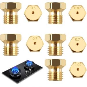 Lot de 5 Gicleurs Gaz Butane Universel, Gicleur Butane pour Gazini&egrave;re, Cuisini&egrave;re et Plaque de Cuisson, Injecteur de Gaz Gicleur Bouteille Conversion, Bouteille Gicleur Br&ucirc;leur 0,5/0,7/0,7/0,87/1,02 (JIANG ZONGLIANG DE DIAN, neuf)
