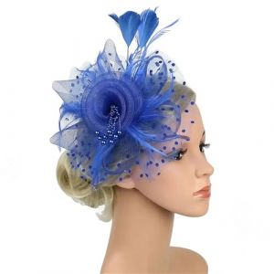 Bandeau Femme Rétro Plume - Fleur Pince à Cheveux Bibi Bibi Cocktail Mariage Fête Headwear (Youyijiabaihuo, neuf)