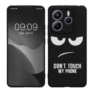 kwmobile Coque pour Smartphone Compatible avec Xiaomi Redmi Note 14 5G (Pas pour 4G) - Housse de t&eacute;l&eacute;phone en Silicone Blanc-Noir (SX-Commerce, neuf)