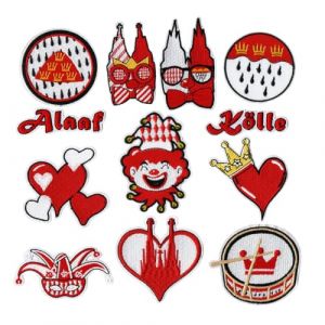 OPVYAEU patch thermocollant carnaval de cologne ecusson thermocollant adulte enfant patch brod&eacute; clown hippie autocollant tissu decoration vetement ecusson carnaval cologne patch thermocolle vetement (HAN JIAWEI DE DIAN, neuf)