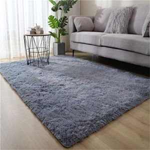 Hiser Rugs Tapis de Salon à Poils Longs Tapis de Sol Moelleux Shaggy Doux et Confortable Moderne Tapis Antidérapant Décoration Intérieure Tapis Moelleux pour Salon Chambre (Gris,140x200cm) (XiangShiKongShangMao, neuf)