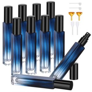 Segbeauty Vaporisateur Parfum, 10 Pièces 10ml Flacon Parfum Vide, Flacon Parfum Voyage, Atomiseur Parfum en Verre, Vaporisateur de Sac Rechargeable (Dégradé Bleu) (Seg-Beauty, neuf)