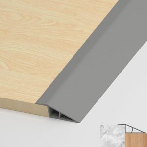 LIHIQIYA Bande de seuil en PVC, profil de transition autocollant, bande de transition pour sol, compensation de hauteur, bande de couverture pour parquet, stratifi&eacute;, seuil (Gris, 17 mm &agrave; 20 mm, 2 m) (LIHIQIYA, neuf)