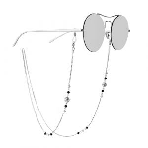 Mini Tree Cha&icirc;ne pour Lunettes Femme et Homme, Cordons &agrave; Perles pour Lunettes de Lecture, Porte-Lunettes et Lunettes de Soleil &agrave; Porter autour du Cou (Argent) (EASE LEAP EU, neuf)