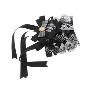 Healeved Bandeau Lolita Dentelle avec Noeud Coiffe Kawaii pour Cheveux Accessoire de Costume de Soubrette Bijou de Cheveux pour F&ecirc;te et Jeu de R&ocirc;le (Accompany JY, neuf)