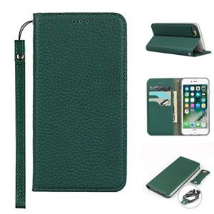 Copmob Coque 7/8/SE 2020/SE 2022 avec Cordon,Cuir v&eacute;ritable Flip Portefeuille &Eacute;tui en Cuir,[3 Porte Cartes][Fermeture magn&eacute;tique][RFID Blocker],Housse Case pour iPhone SE 2020/SE 2022 - Vert fonc&eacute; (Copmob, neuf)