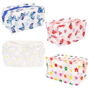 4 Pi&egrave;ces Grande Trousse &agrave; Crayons Transparente pour Filles Enfants,Trousse Toilette Transparente Trousse de Maquillage pour Femmes,Sac Cosm&eacute;tique de Rangement Imperm&eacute;able pour Scolaire (ayijianfu, neuf)