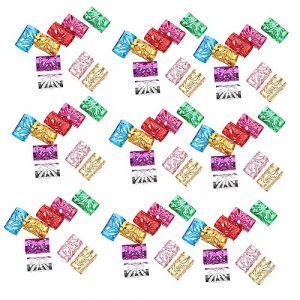 ADOCARN 100Pcs Anneau D'Extension De Cheveux Tubes De Cheveux Perles Perles De De Cheveux Fabricant De Chignon Anneau De Tube De Cheveux Bijou De Cheveux Tresse De Cheveux (Qihmm, neuf)