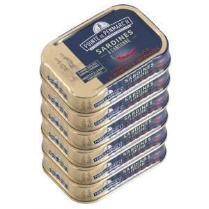 Sardines à l'ancienne à l'huile d'olive, piment et aromates Pointe de Penmarc'h le lot de 6 boîtes de 115g - Livraison en 2 à 3 jours ouvrés depuis la Bretagne (LE PETIT COIN DE PARADIS Boutique Le Conquet, neuf)