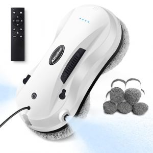 AlfaBot X7 Robot Lave-vitres, Robot électrique pour Nettoyage de Fenêtre avec Télécommande, Lave-vitres avec Réservoir d'eau pour Lave Toutes Les Surface Lisse, Pulvérisation Automatique (AlfaBot FR, neuf)