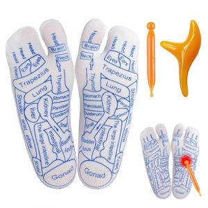 LACHT 1 Ensemble Reflexologie, Chaussette Reflexologie Plantaire Francais, Chaussettes Acupuncture, Chaussette De Massage Des Pieds, Outil De R&eacute;flexologie, Soin Des Pieds &Agrave; Domicile (candy27seven, neuf)