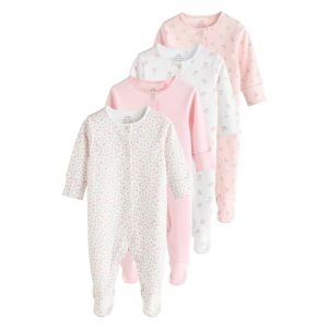 NEXT B&eacute;b&eacute; fille Dors-bien 100% coton pour b&eacute;b&eacute;, lot de 4 Rose 3 Mois (Next Germany GmbH, neuf)