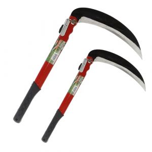 2 pièces – A2ZWORLD Faucille pliable 39 cm, jardinage multi-usages, faucille à gazon pour désherbage, faucille de sécurité portable pour la randonnée d'urgence, outils faux, lame 21 cm (A2ZWORLD-FR, neuf)