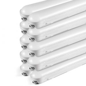 Tonffi 10 Pi&egrave;ces Neon LED 60 CM Reglette LED 18W 2250LM 4000K Naturel Blanc Tube Lampe Connectable Luminaire Plafonnier &Eacute;clairage pour Garage, Bureau, Atelier, Sous Sol (sunanl, neuf)