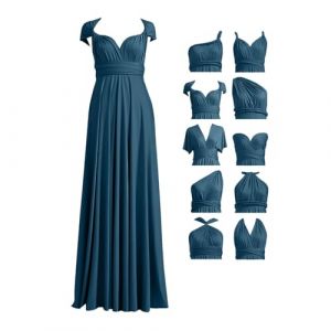 Robe Infinity, Robe Demoiselle d'honneur Femme Convertible, Longue, Grande Taille, Robes Multi-Way, Soir&eacute;e,Mariage Invit&eacute;e (Ji1QingzhEN, neuf)