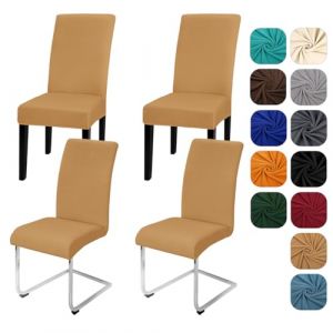 Yugarlibi Lot de 4 housses de chaise extensibles pour chaise basculante - Amovible et lavable - Protection pour cuisine, restaurant, hôtel, banquet, mariage (camel, 4 pièces) (Yingchengda Direct Store, neuf)