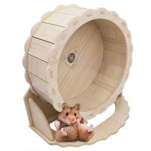 Trsnzul Roue d'exercice pour Hamster de Bois 1 Pièce Roue de Hamster Roue Hamster Silencieuse Roue d'exercice Silencieuse en Bois Jouet de Roue de Hamster Accessoire Roue Hamster Silencieuse (Trsnzul, neuf)