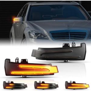 POPMOTORZ LED Dynamique Rétroviseur Clignotant Latéral, 2 Pièces LED Clignotant avec Canbus Sans Erreur 2835 SMD pour Mercedes Ben-z A Class W176 B Class W246 E Class W212 W204 W221 (LED POPMOTORZ, neuf)