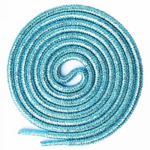 Olukssck 2 Paires Lacets Ronds Paillettes, Brillantes M&eacute;talliques Lacets Chaussures pour Chaussures de Sport, Chaussures de Course, Bottes, Bleu Clair, 80cm (Bishicheng Trading Co., Ltd., neuf)