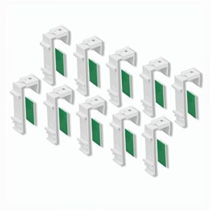 KLEMMFLEX Lot de 10 supports de serrage longs pour store double Klemmfix sans perçage à clipser et à coller, accessoire de rechange pour la suspension, fixation sur fenêtre en PVC, porte de balcon (Der Jalousienladen, neuf)