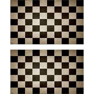 Akachafactory 2X Autocollant Sticker Drapeau Vintage Vieilli Damier Checkered (Akachafactory, neuf)