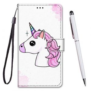 Toucasa Coque pour Galaxy J3 2017 / J330,Coque Cuir PU Portefeuille &agrave; Aimant Colourful Design Coque Rabat Portefeuille [Cr&eacute;atif Peint] &Eacute;tui pour Samsung Galaxy J3 2017 / J330 (Licorne) (Mltour-EU, neuf)