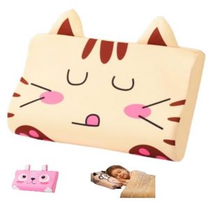 Somniva - Oreiller Pour Enfants, Favorise Un Sommeil R&eacute;parateur, Motif Animalier, Confort Respirant, Oreiller Pour La Sieste Des Enfants, Taie D'oreiller Amovible (Chat glouton,S(45*27*6)) (ZWOIVHE, neuf)