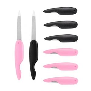 IPNSDON 6 pièces, lime à ongles pliable, outils d'art de l'ongle, grande lime à ongles, outil de polissage des ongles en métal, lime à ongles de coupe (noir et rose) (guoyuxindeouzhoudianpu, neuf)