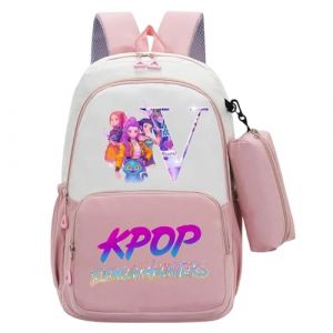 G&eacute;n&eacute;rique Sac &agrave; dos K-Pop Demon Hunters Sacs d'&eacute;cole K POP Hunters Huntrix Anime Rumi/Mira/Zoey Imprim&eacute;s de personnages de Films Sac &agrave; dos Imperm&eacute;able et Portable pour Les Fans Gar&ccedil;ons et Filles (PANGKII, neuf)