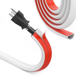 REFLYING Mini Goulottes de Câbles, Cache-câble Demi-Rond, Canal de Câble, Ruban Adhésif Auto-adhésif pour Cacher 1 Fil, Couvre-Cordon Flexible pour Les Fils sur Le Sol Mural, Blanc, 15×10mm -1 Mètre (UMTELE, neuf)