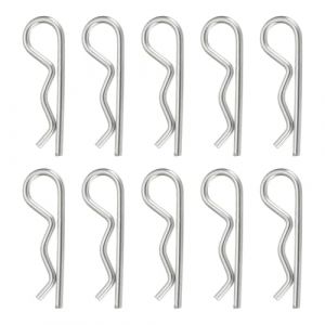 QUARKZMAN 10 Pcs Goupille D'Attelage, 1.8mm x 32mm R Clips 304 Acier Inoxydable Goupille De Retenue Goupille Fendue Assortiment Kit Clips Tracteurs Tondeuses Chariots Goupille, Argent (QUARKZMAN, neuf)
