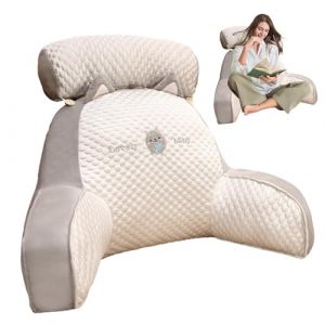 Coussin Lecture, Oreiller De Lecture De Repos Au Lit, Lecture avec Accoudoirs, Coussin Support Lombaire, Oreiller Lecture avec Cou Amovible, Coussin Dossier c&acirc;lin pour s'asseoir dans Le lit, 40x60cm (Joyivike, neuf)