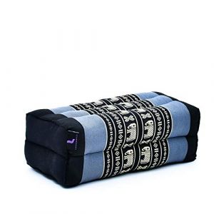 Leewadee Bloc de yoga - Yoga bloc en kapok fait à la main, coussin brique en kapok artisanal pour le yoga, 35 x 18 x 12 cm, Bleu (Leewadee, neuf)