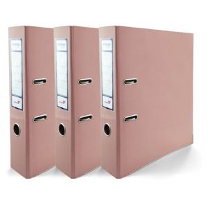 Netuno 3x classeur &agrave; anneaux rose pastel brillant A4 m&eacute;canisme &agrave; 2 anneaux 7,5cm classeur &eacute;co d'&eacute;cole classeurs pour documents de format A4 classeurs &agrave; levier bureau (netuno, neuf)