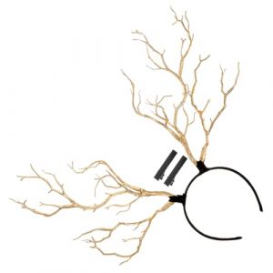 HONMEET Bandeau Forêt Bandeau De Branche D'arbre Bandeau De Cornes Accessoire De Déguisement Bandeaux De Bois De Noël Décor Steampunk Bandeau Turban Bandeau En Bois Casque Golden Résine (ATriss, neuf)