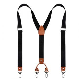 Bretelles pour hommes avec 4 pinces métalliques en Y Ajustables Bretelles, pour homme extra résistantes 2,5 cm de large avec crochet, Suspensions ajustables élastiques et durables Clips en métal fort (XU WEIWEI uk shop, neuf)