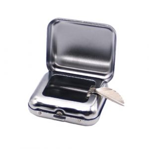 Cendrier Portable, Mini Cendrier Portatif avec Couvercle, Cendrier de Voyage Portable, Cendrier de Poche Anti Odeur, Cendrier Poche Compact en Acier Inoxydable, d'Intérieur Extérieur pour Voiture (ZJZH, neuf)