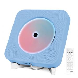 Lecteur CD Portable de Bureau Bluetooth - Lecteur CD Mural de Musique Kpop avec Haut-parleurs HiFi Doubles Int&eacute;gr&eacute;s Multifonctionnel avec T&eacute;l&eacute;commande (Bleu) (Adirigo, neuf)