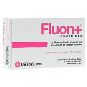 Fluon +, Dissolvurol Fluon+ - Sensation de jambes lourdes - Marron d'Inde - Lot de 2 Boites de 60 Comprimés (WEBPARA, neuf)