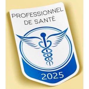 SC ® - Sticker/Autocollant - Vignette Caducée 2025 - Professionnel de Santé - Type de Pose Vitrophanie* (S'applique sur Le Pare-Brise à l'intérieur du véhicule) (S-C, neuf)